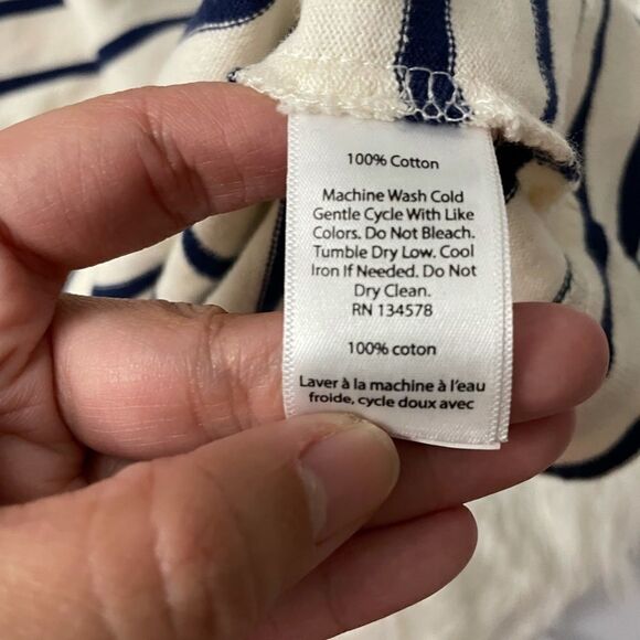 VINEYARD VINES STRIPED NAVY WHITE MOCK NECK LONGSLEEVE SHIFT DRESS SZ small - Picture 6 of 9